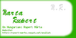 marta rupert business card